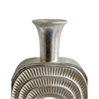 Benjara Peny Decorative Flower Vase- 22 Inch- Narrow Neck- Silver Resin Base