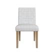 Benjara Kip Dining Chair- Honey Oak Wood- Cream Mini Grid Pattern Woven Fabric