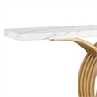 Benjara Meu Console Table- Curved Gold Metal Base- 39