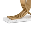 Benjara Meu Console Table- Curved Gold Metal Base- 39