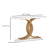 Benjara Meu Console Table- Curved Gold Metal Base- 39
