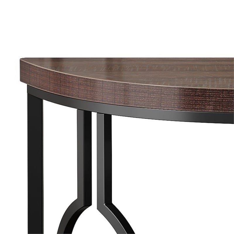 Benjara Accent Sofa Console Table- Geometric Black Metal- 43