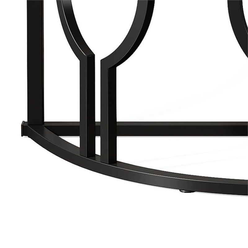 Benjara Accent Sofa Console Table- Geometric Black Metal- 43