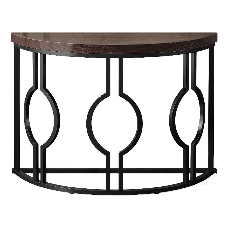 Benjara Accent Sofa Console Table- Geometric Black Metal- 43