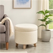 Benjara Loni Round Storage Ottoman- 19