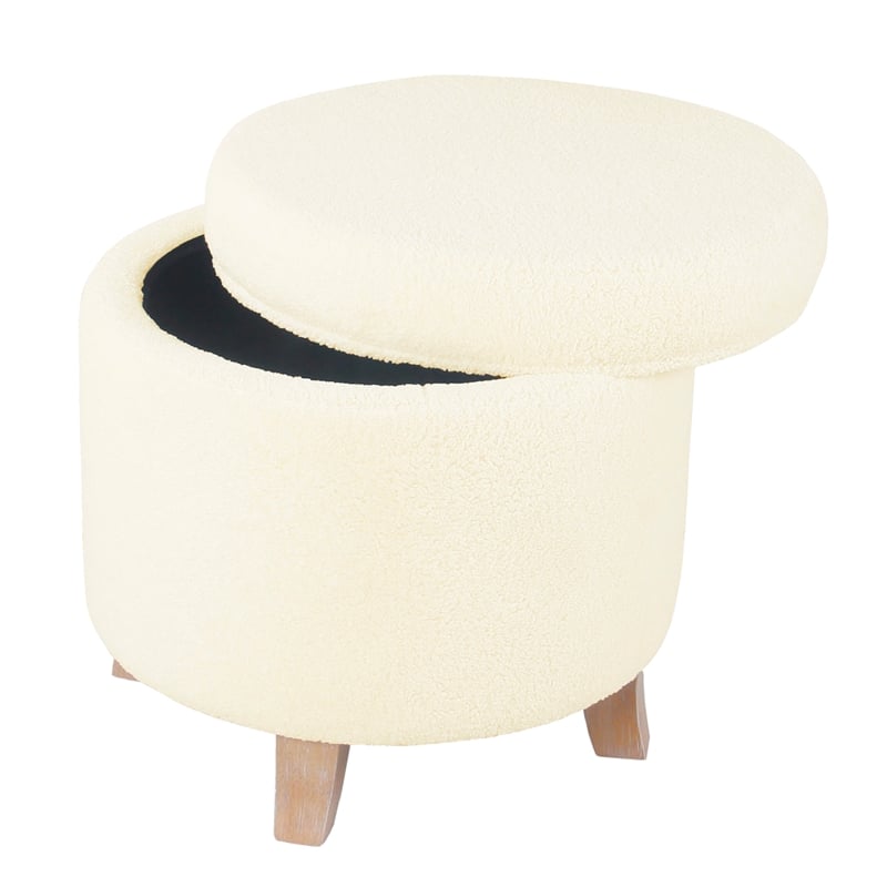 Benjara Loni Round Storage Ottoman- 19
