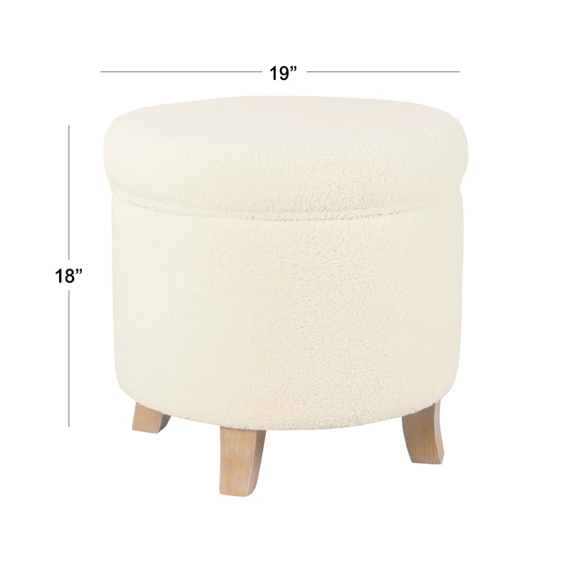 Benjara Loni Round Storage Ottoman- 19