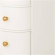 Benjara Side Table Nightstand w 2 Drawers- Narrow Curved Design- White- Gold