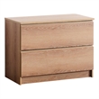 Benjara Vedz Dresser Unit with 2 Drawers- Modern Oak Brown Melamine Finish