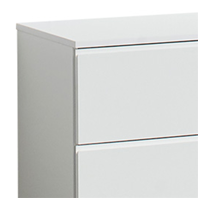 Benjara Vedz Dresser Unit with 2 Drawers- Modern White Melamine Finish