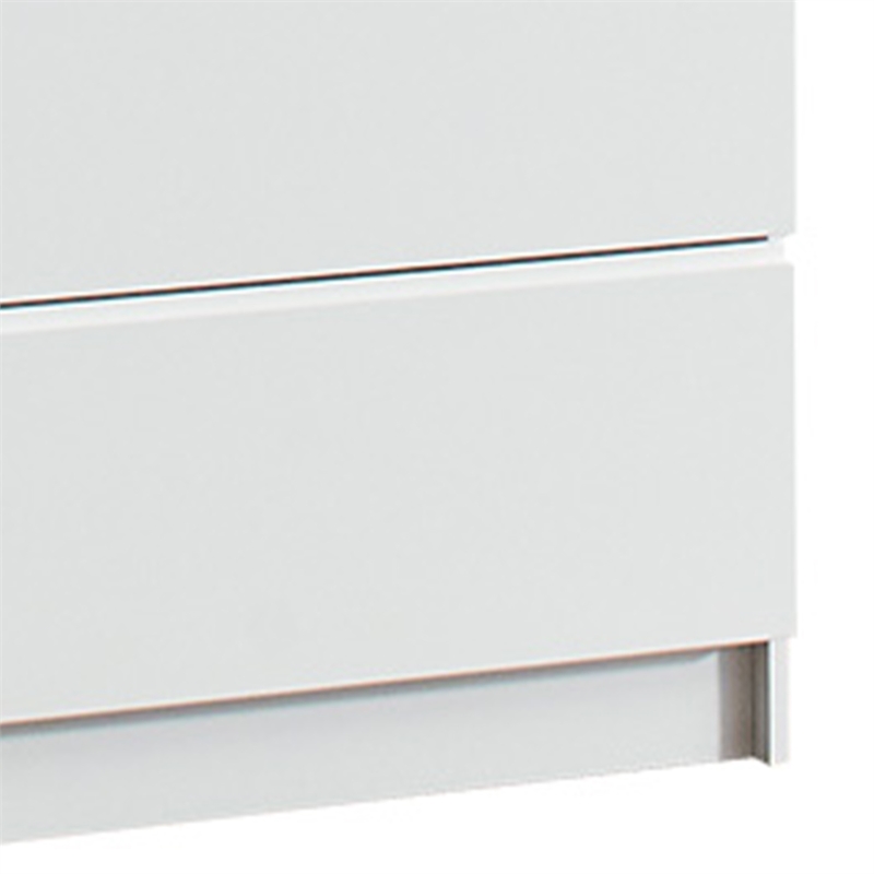 Benjara Vedz Dresser Unit with 2 Drawers- Modern White Melamine Finish