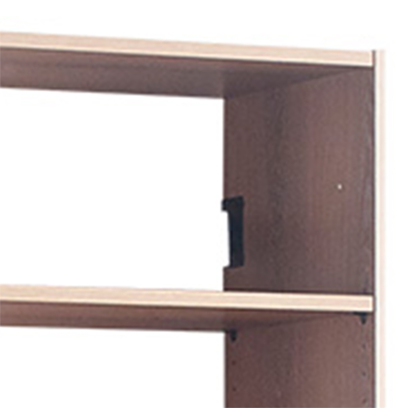 Benjara Vedz Wall Mount Adjustable Shelf- 4 Open Shelves- Oak Brown Melamine