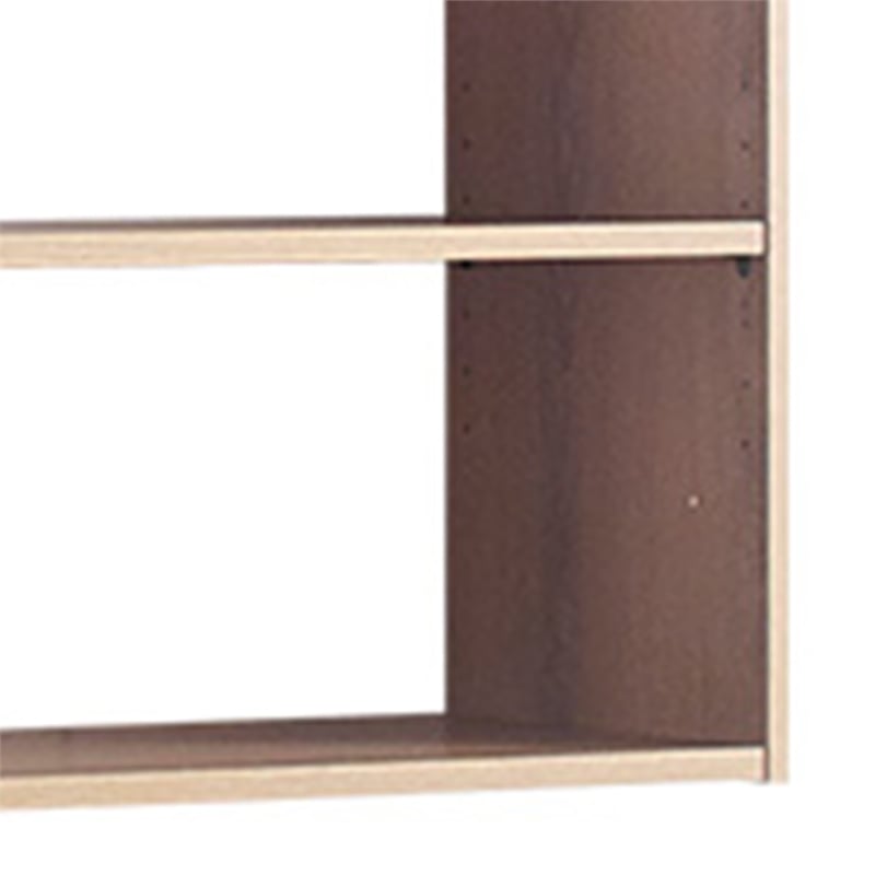Benjara Vedz Wall Mount Adjustable Shelf- 4 Open Shelves- Oak Brown Melamine