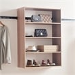 Benjara Vedz Wall Mount Adjustable Shelf- 4 Open Shelves- Oak Brown Melamine