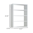 Benjara Vedz Wall Mount Adjustable Shelf- 4 Open Shelves- White Melamine