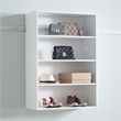 Benjara Vedz Wall Mount Adjustable Shelf- 4 Open Shelves- White Melamine