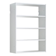 Benjara Vedz Wall Mount Adjustable Shelf- 4 Open Shelves- White Melamine