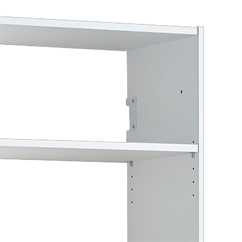 Benjara Vedz Wall Mount Adjustable Shelf- 4 Open Shelves- White Melamine