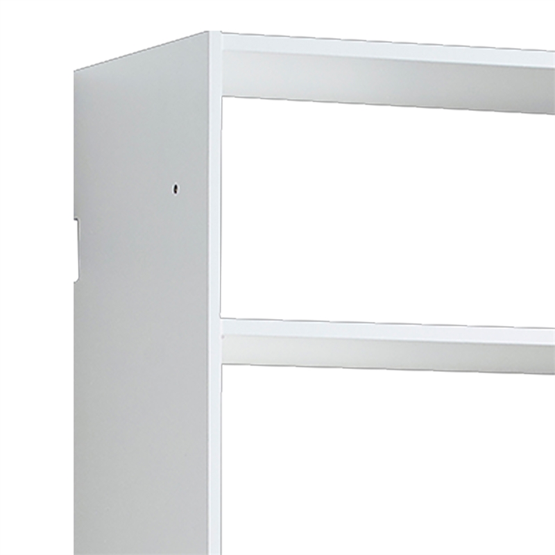Benjara Vedz Wall Mount Adjustable Shelf- 4 Open Shelves- White Melamine