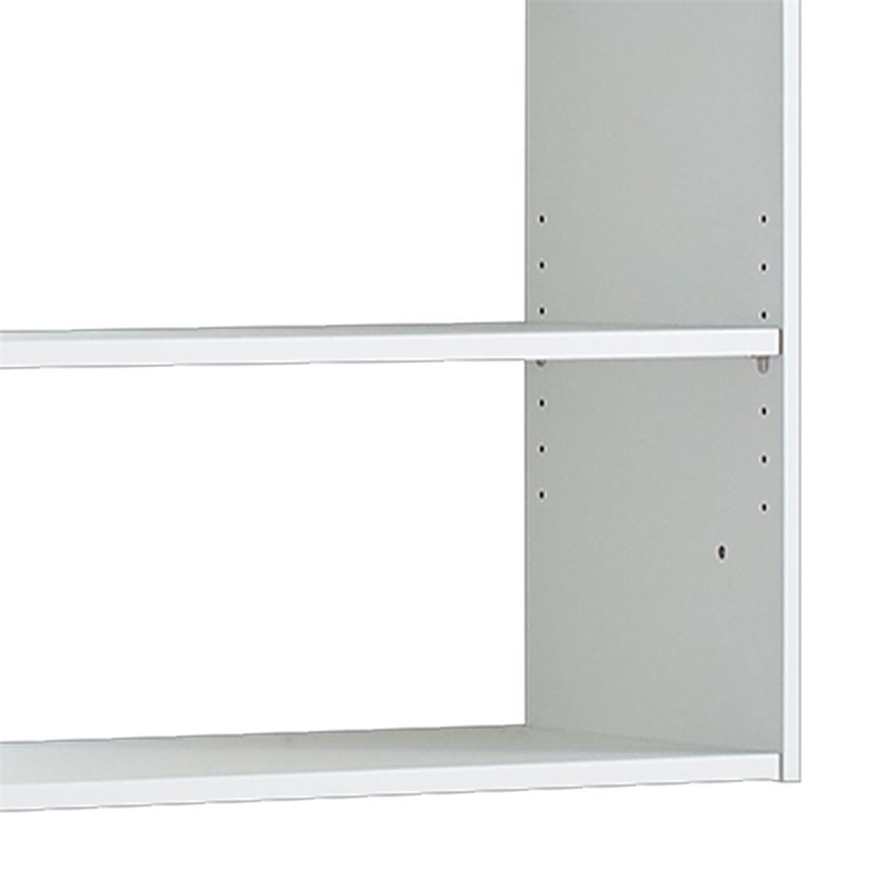 Benjara Vedz Wall Mount Adjustable Shelf- 4 Open Shelves- White Melamine