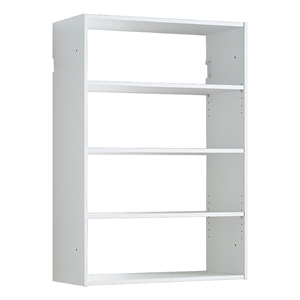 Benjara Vedz Wall Mount Adjustable Shelf- 4 Open Shelves- White Melamine