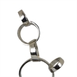 Benjara Lo Abstract Interlinked Ring Sculpture- Solid Black Base- Silver Metal