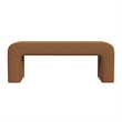Benjara Gus Bench- Curved Arch Design- Orange Channel Tufted Velvet 48 Inch