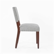 Benjara Dining Side Chair Set of 2- Padded Open Back- Gray Woven Fabric