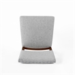 Benjara Dining Side Chair Set of 2- Padded Open Back- Gray Woven Fabric