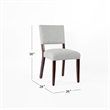 Benjara Dining Side Chair Set of 2- Padded Open Back- Gray Woven Fabric