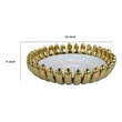 Benjara Milly Decorative Bowl- Raised Petal Rim- Gold White Ceramic 16 Inch