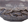 Benjara Kiana Decorative Bowl- Gray Ceramic- Flared Scales Rim Accent- 12 Inch