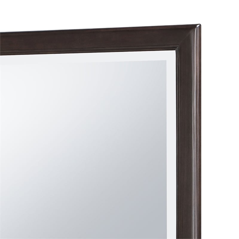 Benjara Amber Dresser Mirror- Brown Wood Frame- Beveled Mirror Glass- 38 Inch