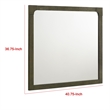 Benjara Seon Dresser Mirror- Portrait Dark Cocoa Brown Hardwood Frame- 36 Inch