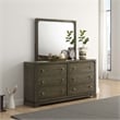 Benjara Seon Dresser Mirror- Portrait Dark Cocoa Brown Hardwood Frame- 36 Inch