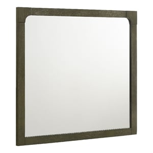 Benjara Seon Dresser Mirror- Portrait Dark Cocoa Brown Hardwood Frame- 36 Inch