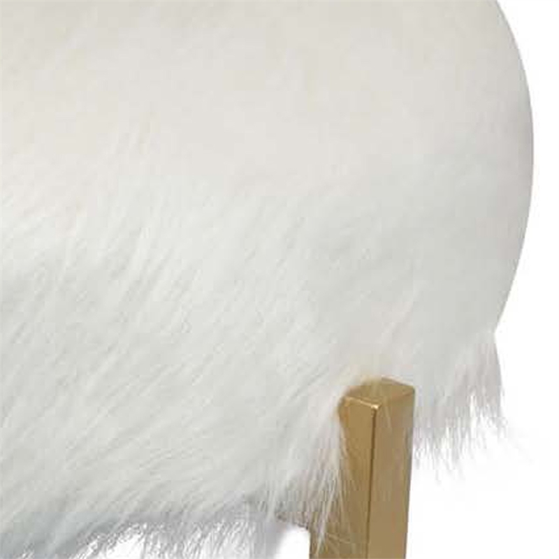 Benjara Accent Ottoman- Fur-Like Texture- 21