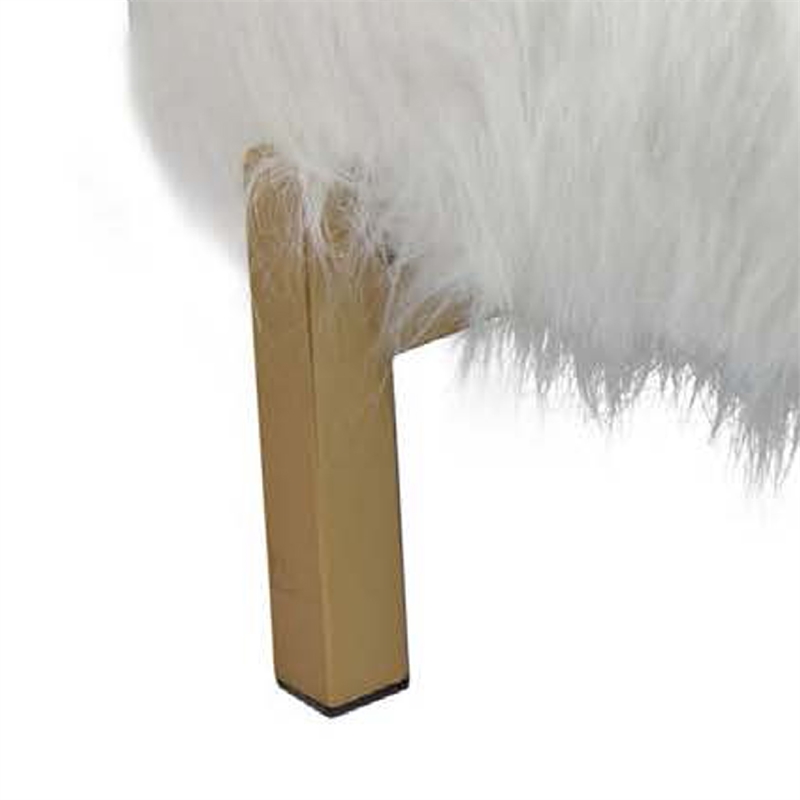 Benjara Accent Ottoman- Fur-Like Texture- 21