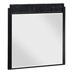 Benjara 36&quot Jack Dresser Mirror- Black Wood- Molded Frame