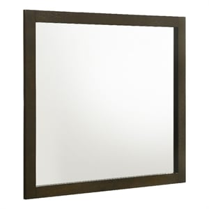 Benjara 39&quot Wlly Dresser Mirror with Wide Frame/Dark Brown Hardwood
