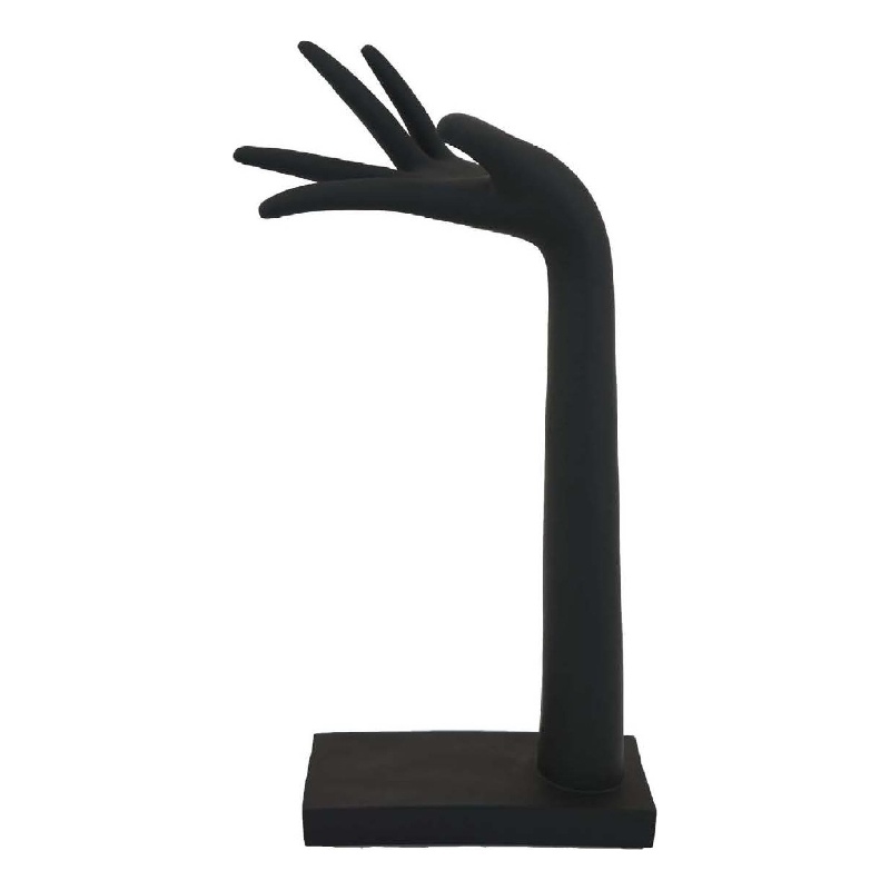 Benjara Hand Sculpture Accent Figurine- Contemporary Black Resin- 17 Inch