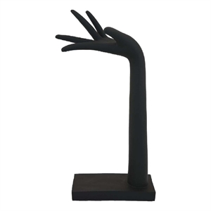 Benjara Hand Sculpture Accent Figurine- Contemporary Black Resin- 17 Inch