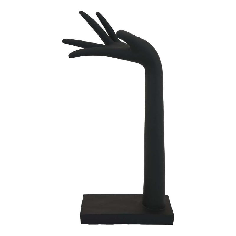 Benjara Hand Sculpture Accent Figurine- Contemporary Black Resin- 17 Inch