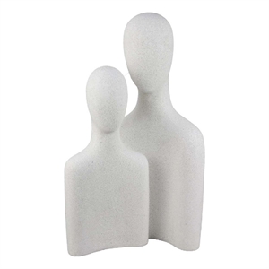 Benjara Nito Decorative Figurine- 2 Bust Silhouettes 17&quot White Resin Body