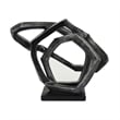 Benjara Abstract Decorative Tabletop Sculpture- Gray Resin Geometric- 17 Inch