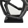 Benjara Abstract Decorative Tabletop Sculpture- Gray Resin Geometric- 17 Inch