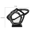 Benjara Abstract Decorative Tabletop Sculpture- Gray Resin Geometric- 17 Inch
