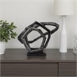 Benjara Abstract Decorative Tabletop Sculpture- Gray Resin Geometric- 17 Inch