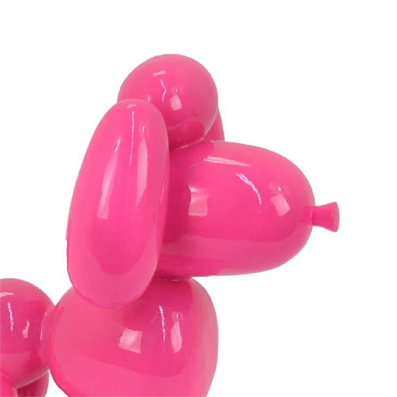 Benjara Balloon Dog Accent Decor- Bright Pink Resin- Intricate Details 12 Inch