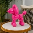 Benjara Balloon Dog Accent Decor- Bright Pink Resin- Intricate Details 12 Inch